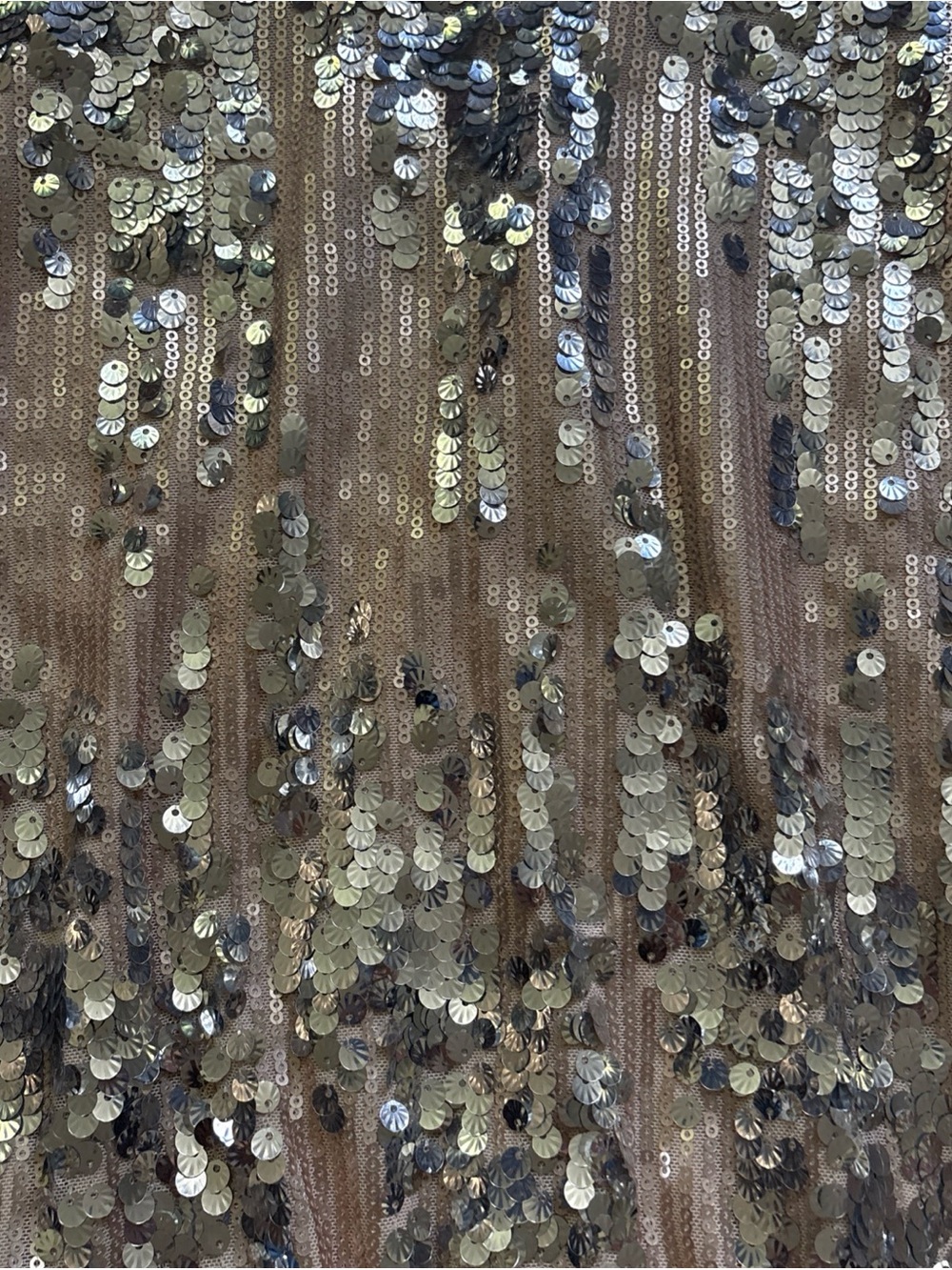 Astr Gold Sequin Nude-Base Plunging Bodysuit - Picture 9 of 10